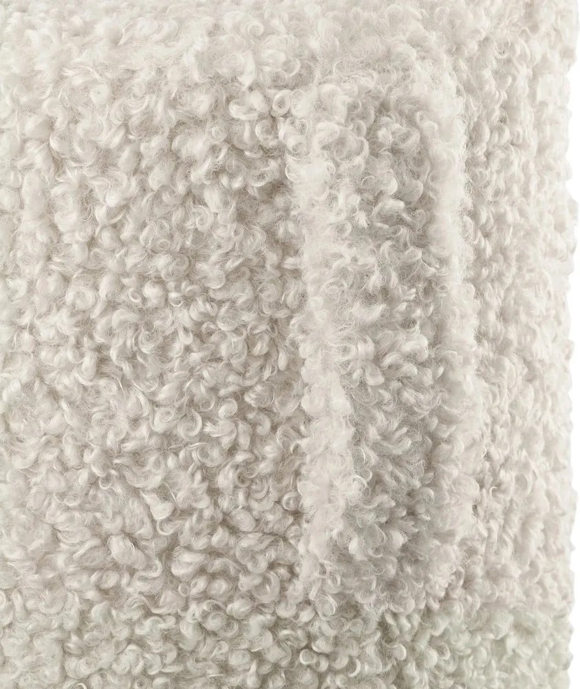 Бежова табуретка от прежда с примки от букле Teddy – Blomus