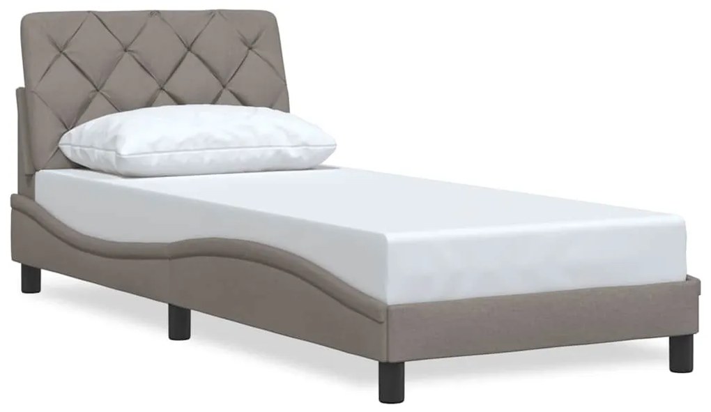 3310577 vidaXL Рамка за легло без матрак, таупе, 90x200 см, плат