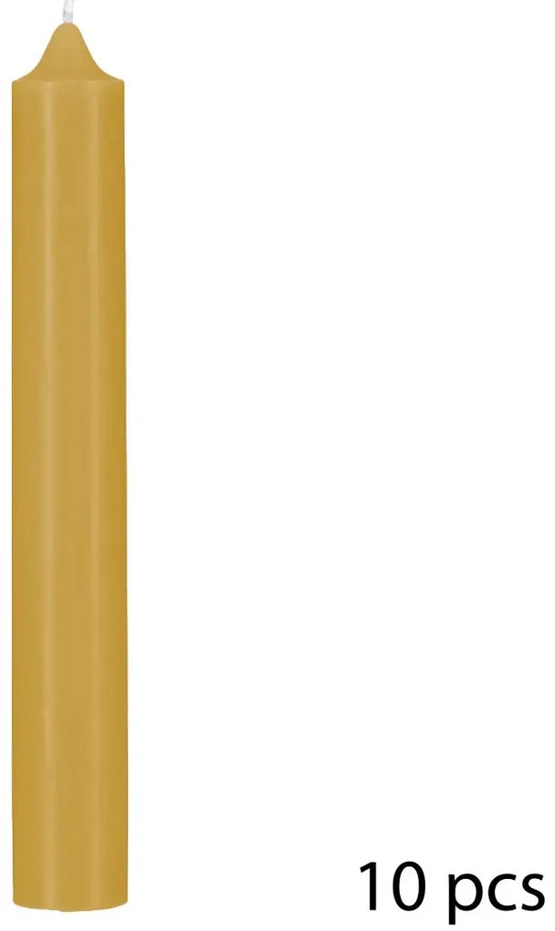 Комплект свещи без аромат atmosphera Hugo, 16 cm, 10 бр - Зелен