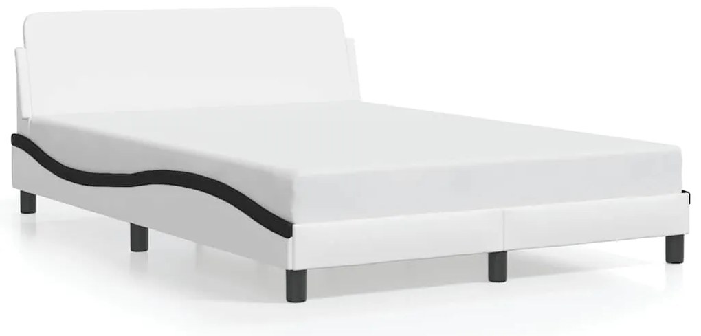373164 vidaXL Рамка за легло Dover, бяло-черна, 120x200 см, изкуствена кожа
