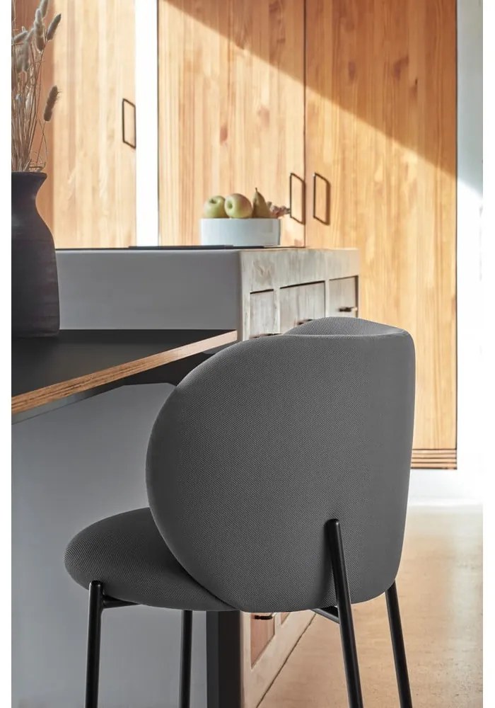 Тъмносиви тапицирани трапезни столове в комплект 2 бр. Mogi – Teulat