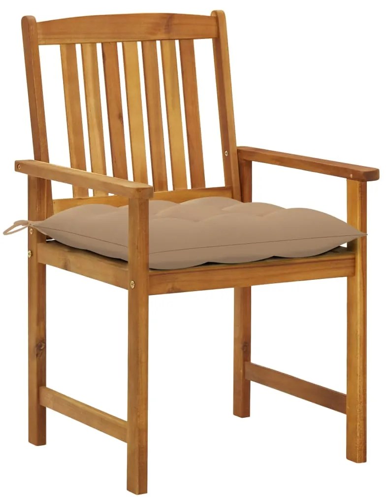 3061204 vidaXL Градински столове с възглавници, 4 бр, акациево дърво масив