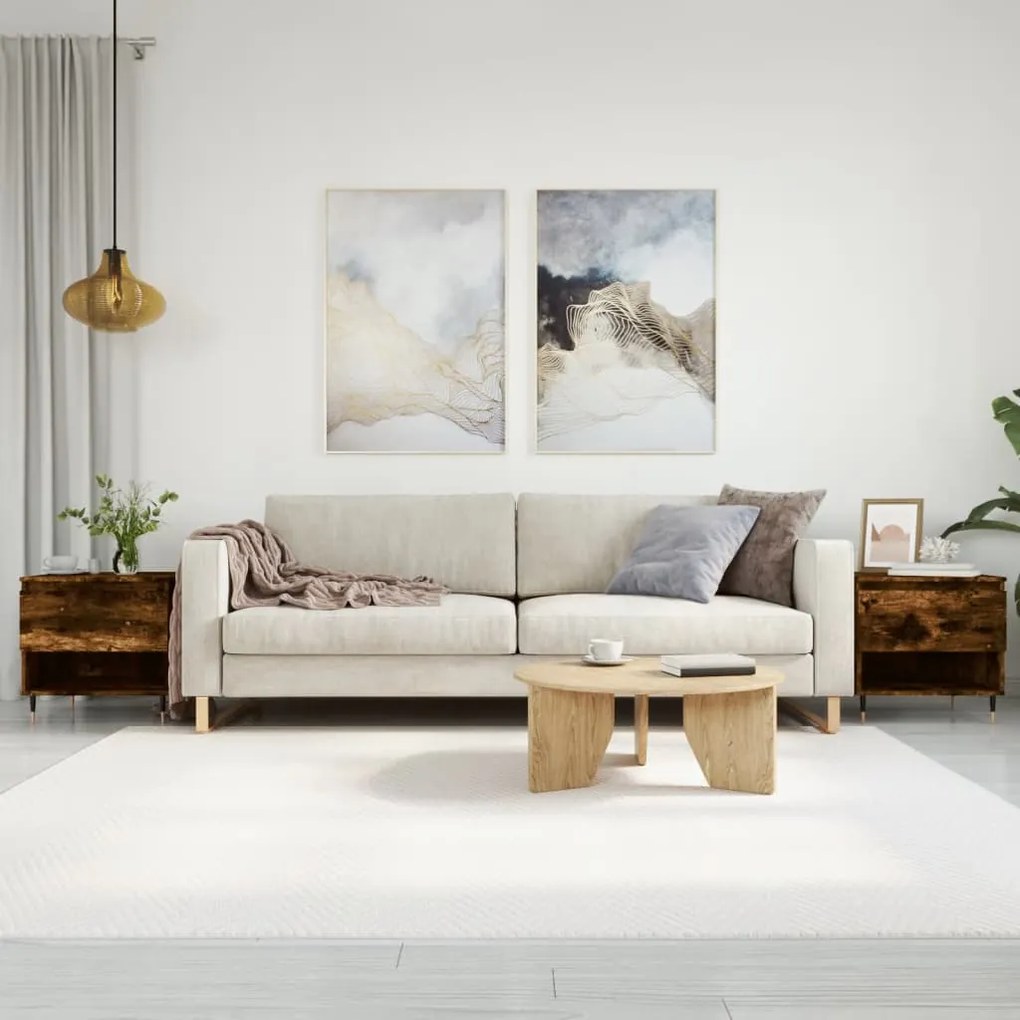 830903 vidaXL Кафе маси, 2 бр, опушен дъб, 50x46x50 см, инженерно дърво