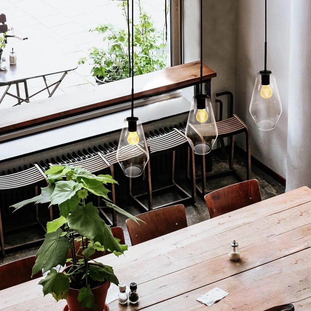 Черно висящо осветително тяло, височина 120 cm Lily - SULION