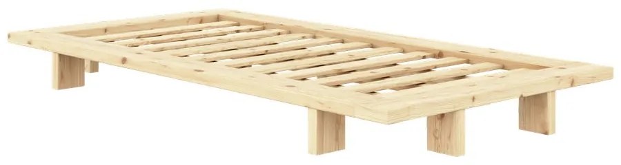 Единично легло от масивен бор с включена подматрачна рамка в естествен цвят 90x200 cm Japan – Karup Design