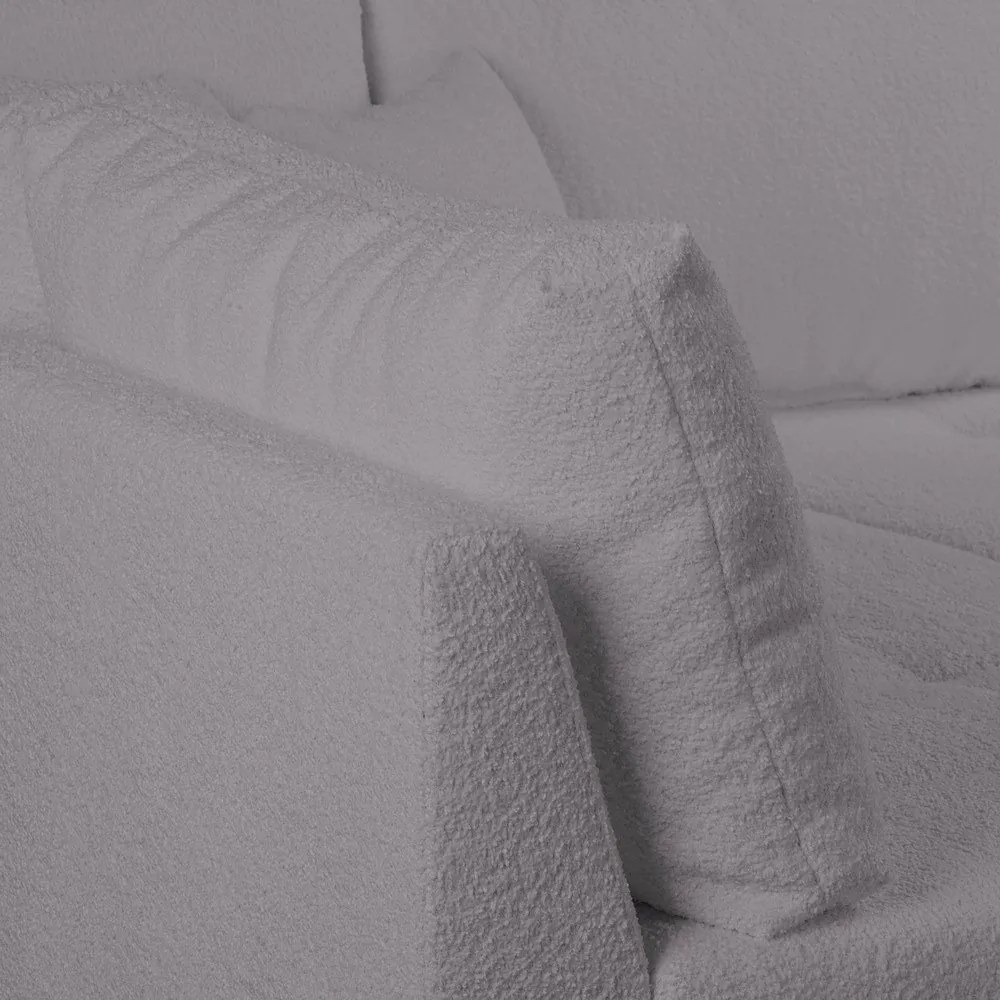 Тъмносив ъглов диван от плат букле (ляв ъгъл) Ariella - Ropez