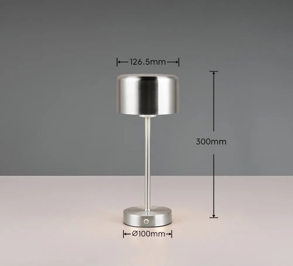 LED настолна лампа с възможност за димиране в сребристо (височина 30 cm) Jeff - Reality