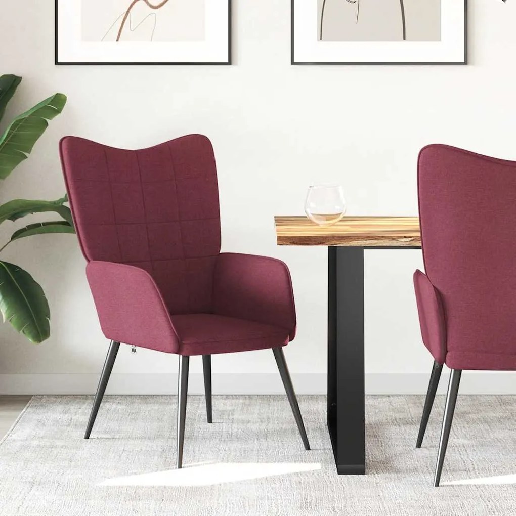 327949 vidaXL Релаксиращ стол, виненочервен, плат