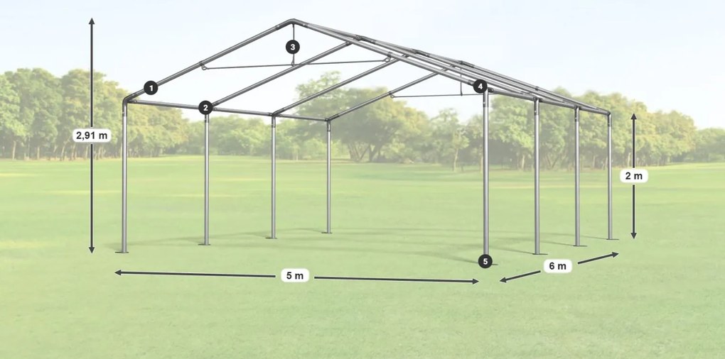 Парти шатрата 5x6x2m Comfort PE 240g с мрежа против комари Лято