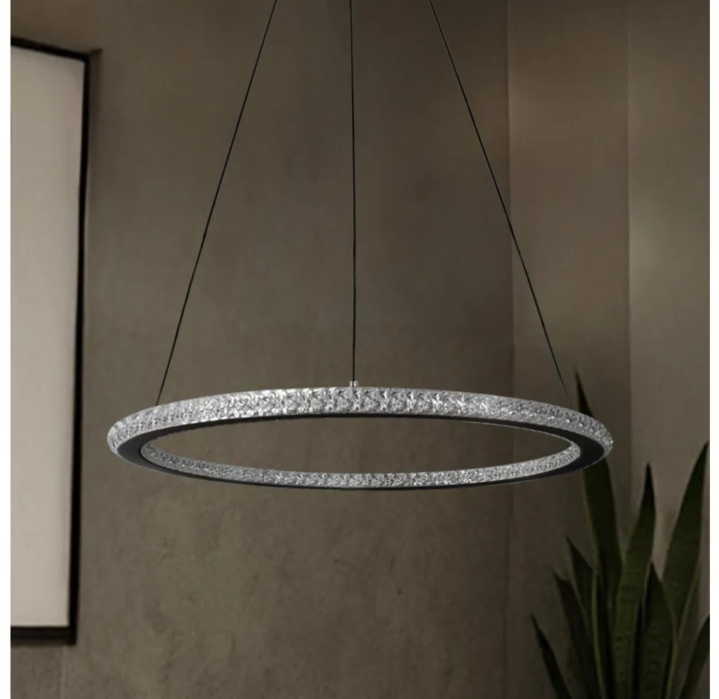 LED полилей с функция за димиране, окачен на кабел, LED/90W/230V 3000–6500K Ø 60 cm + дистанционно управление