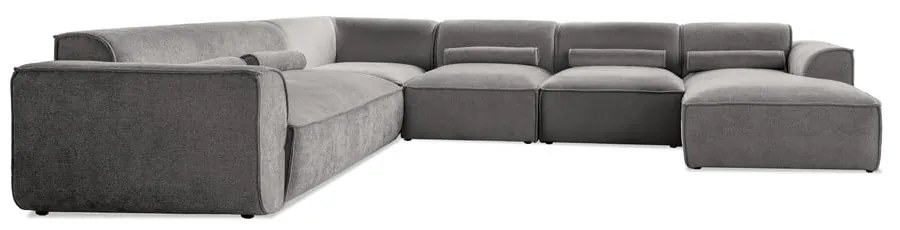 Светлосив ъглов диван (ляв ъгъл/"U" форма) Flex Felix – Miuform