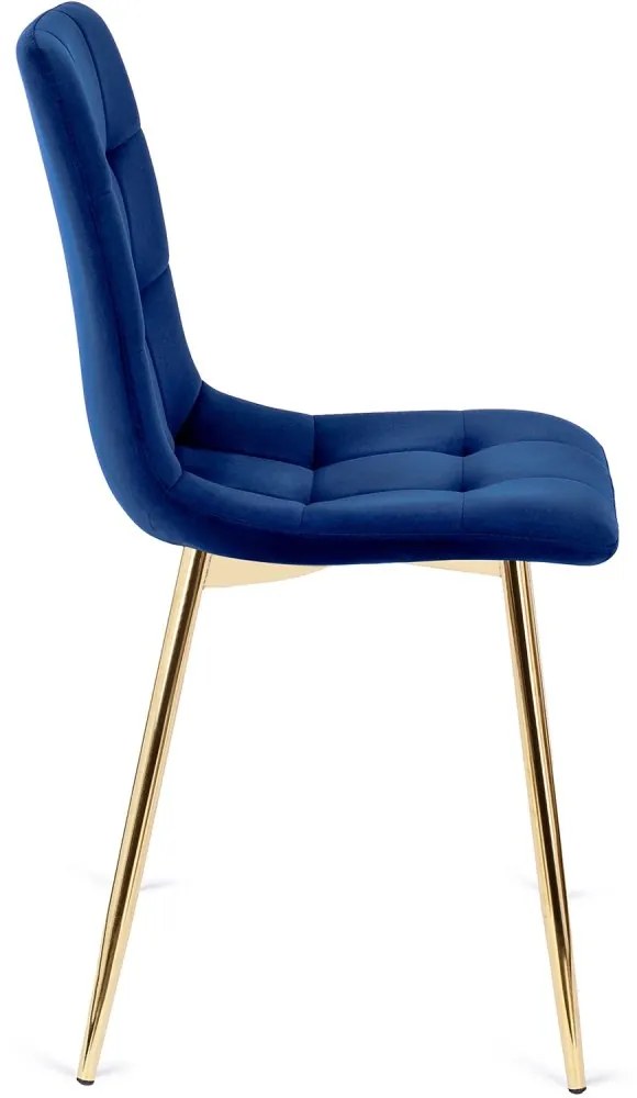 Тапициран кадифен стол YORK със златни крака - различни цветови покрития Зелено