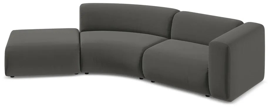 Сив кадифен шезлонг (ляв ъгъл) Ekahi – Makamii