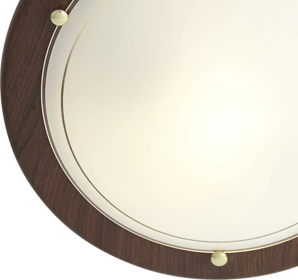 Класически плафон червен с бяло стъкло - Mesiac