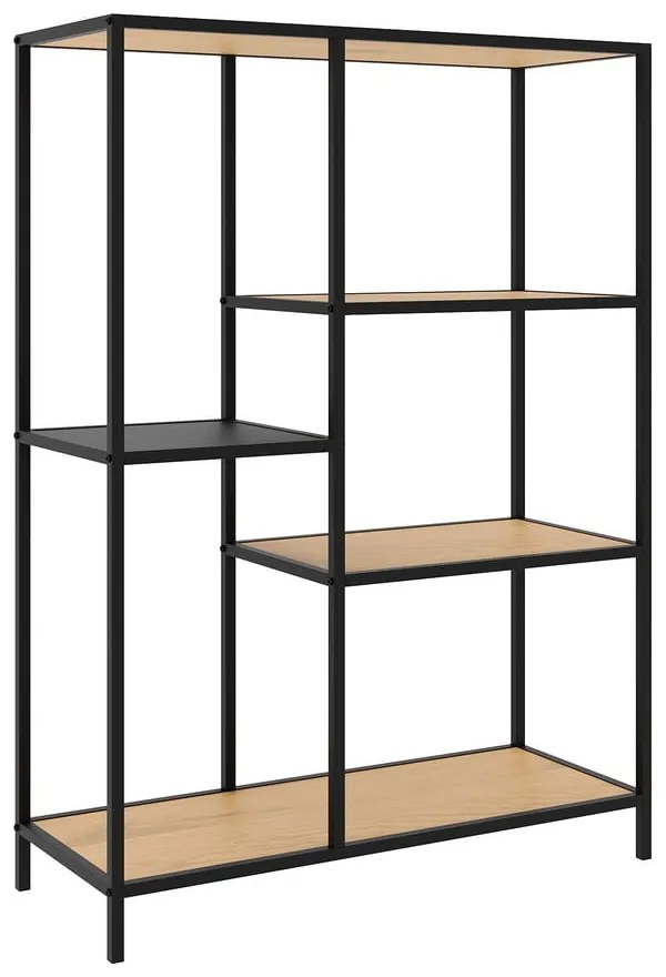 Библиотека от декор от дъб в черен и естествен цвят 80x112x35 cm Altino – Unique Furniture