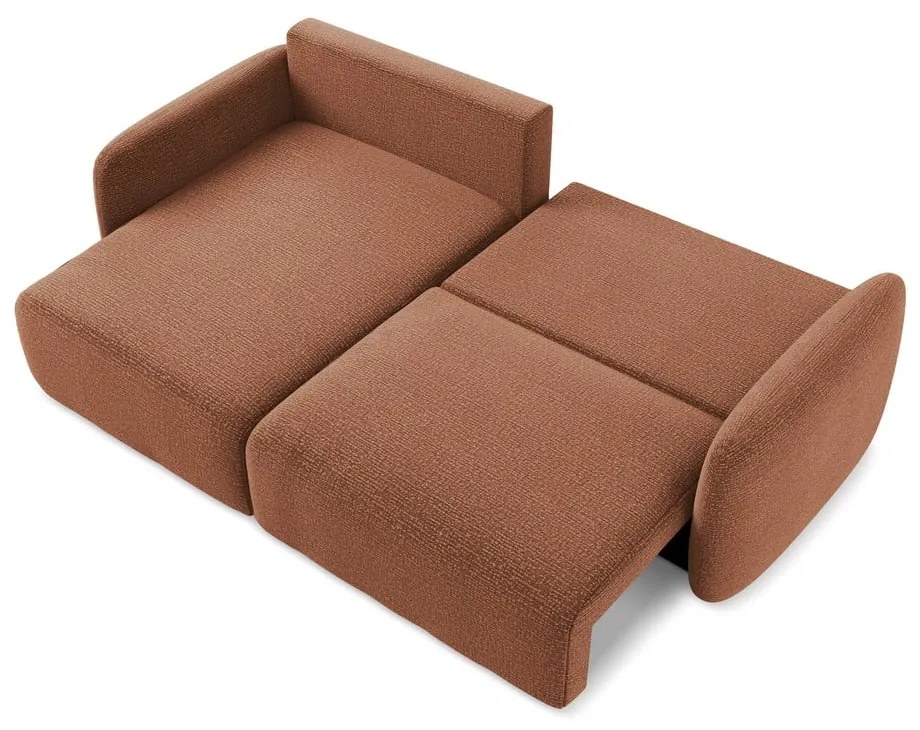 Разтегателен ъглов диван с място за съхранение в тухлен цвят (ляв ъгъл) Kalena – Makamii