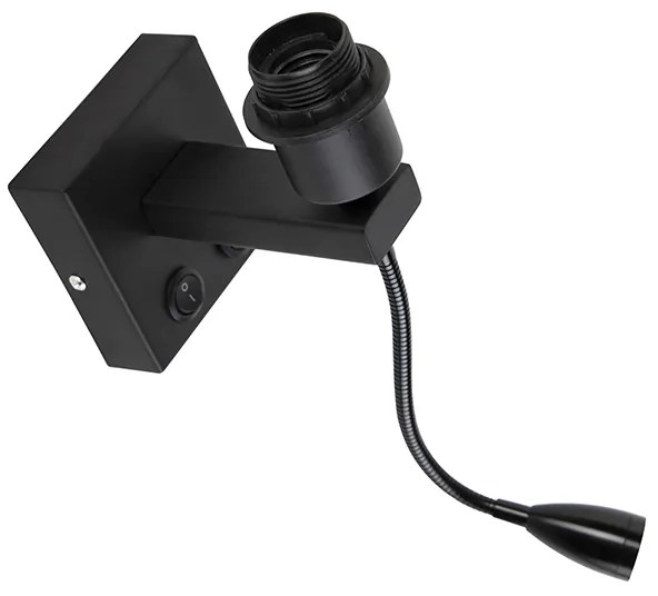 Модерен стенен аплик черен с гъвкава ръка - Brescia Combi