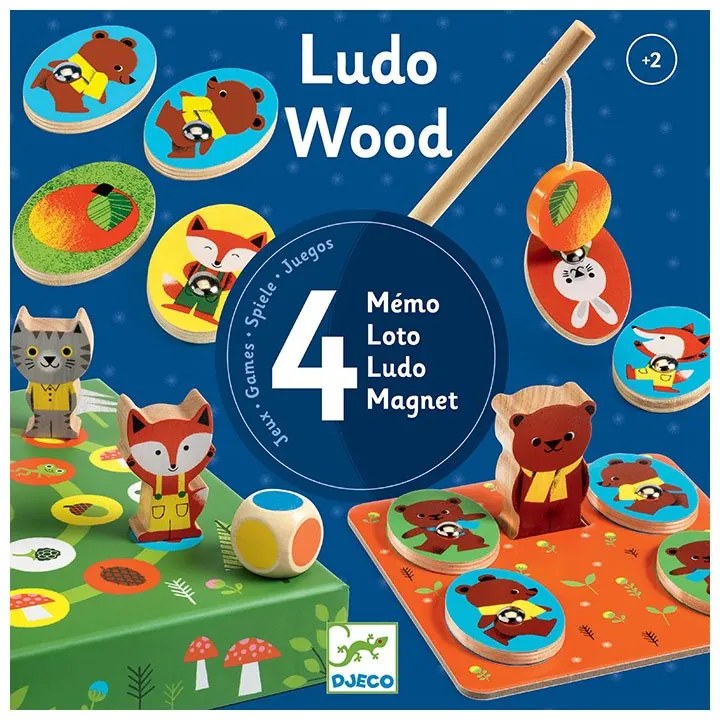 Djeco - 4 игри Ludo wood DJ01628G