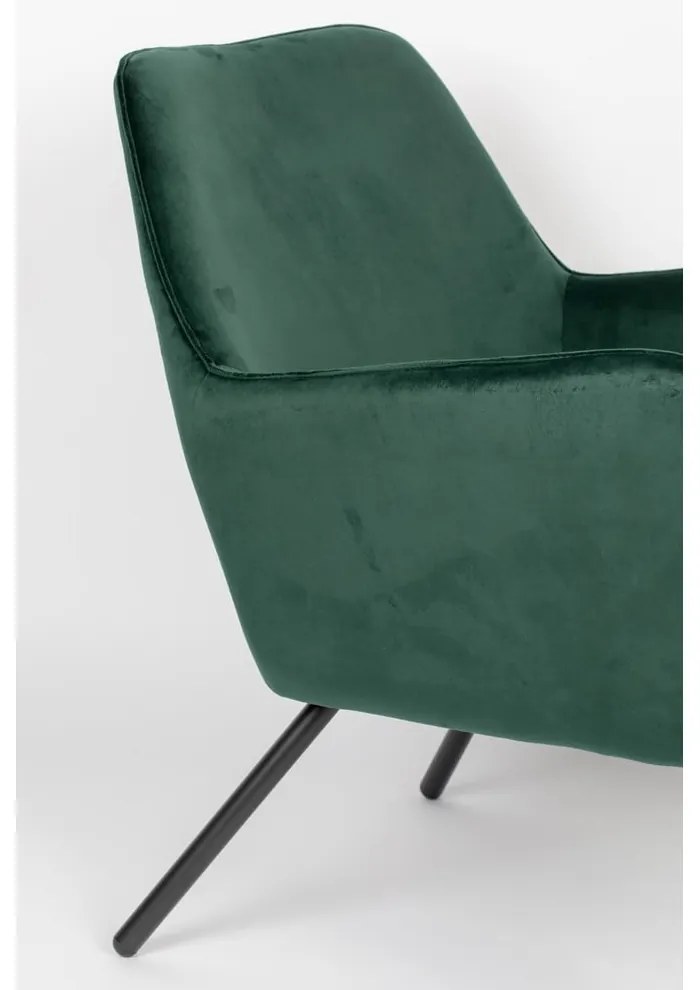 Тъмнозелено кадифено кресло Bon - White Label