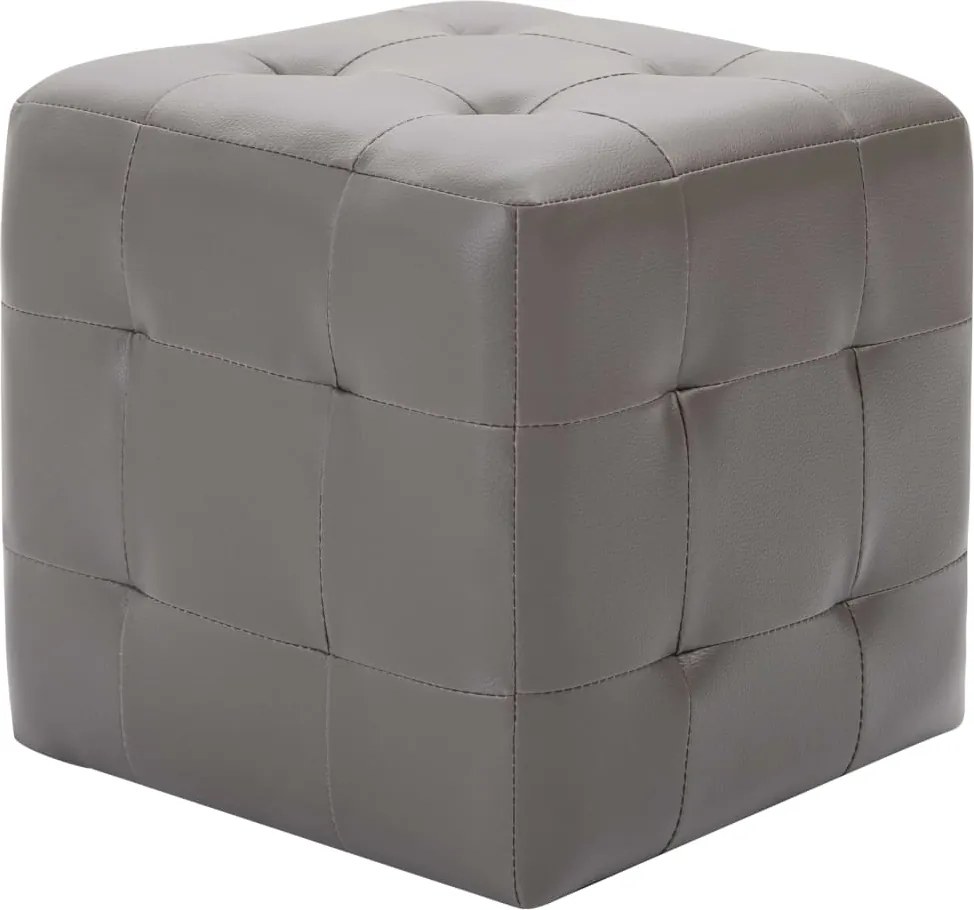 249013 vidaXL Нощни шкафчета, 2 бр, сиви, 30x30x30 см, изкуствена кожа