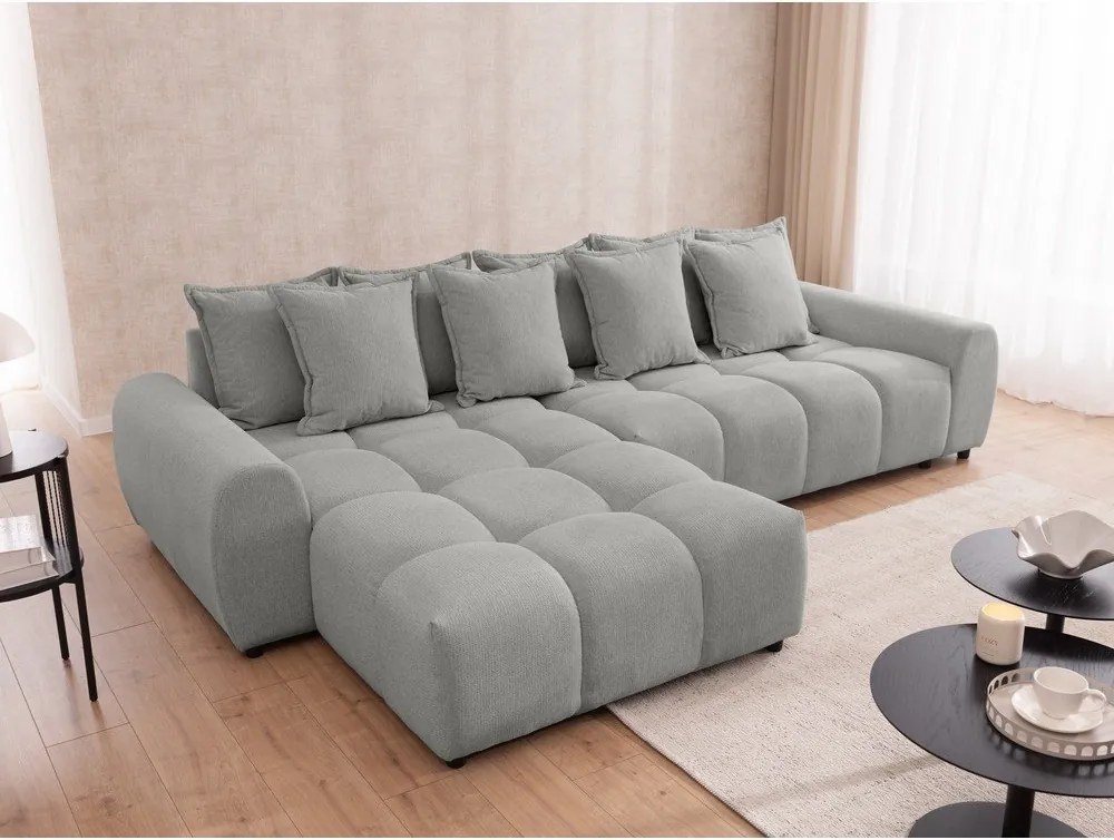 Светлосив ъглов диван (ляв ъгъл) Albane – Ropez