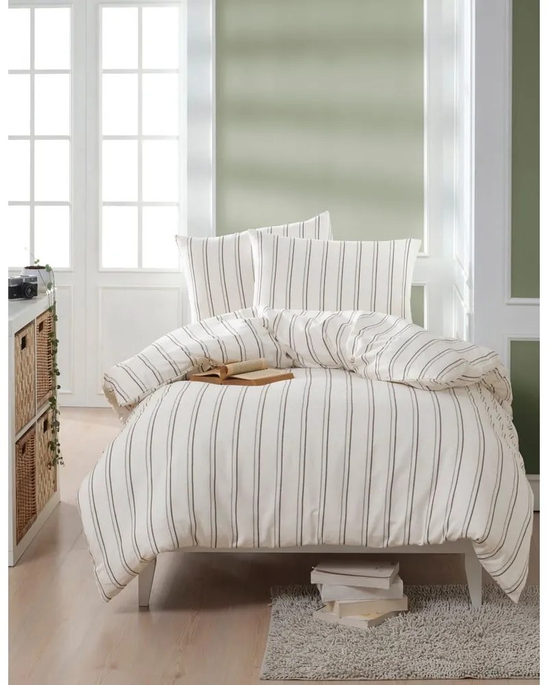 Бежово-кремаво единично спално бельо 140x200 cm Hamilton – Mijolnir