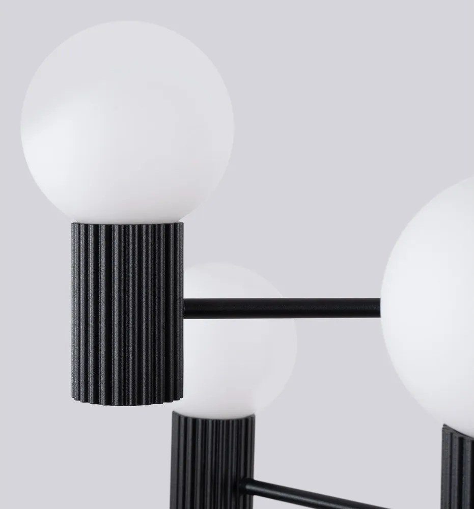 Черно висящо осветително тяло със стъклен абажур Orbital – Sollux