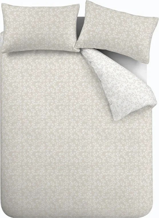 Бежово двойно /удължено 3 части спално бельо от памук перкал 230x220 cm Shadow Leaves – Bianca