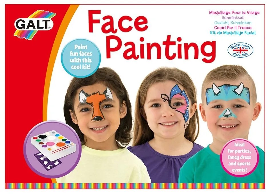 Galt Toys - Голям комплект боички за лице, Нарисувай лицето си