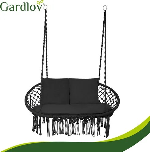 Двойна градинска люлка тип щъркелово гнездо Gardlov – Черна