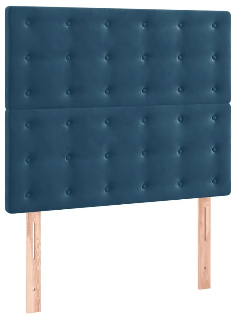 3116806 vidaXL Горни табли за легло, 2 бр, тъмносини, 90x5x78/88 см кадифе