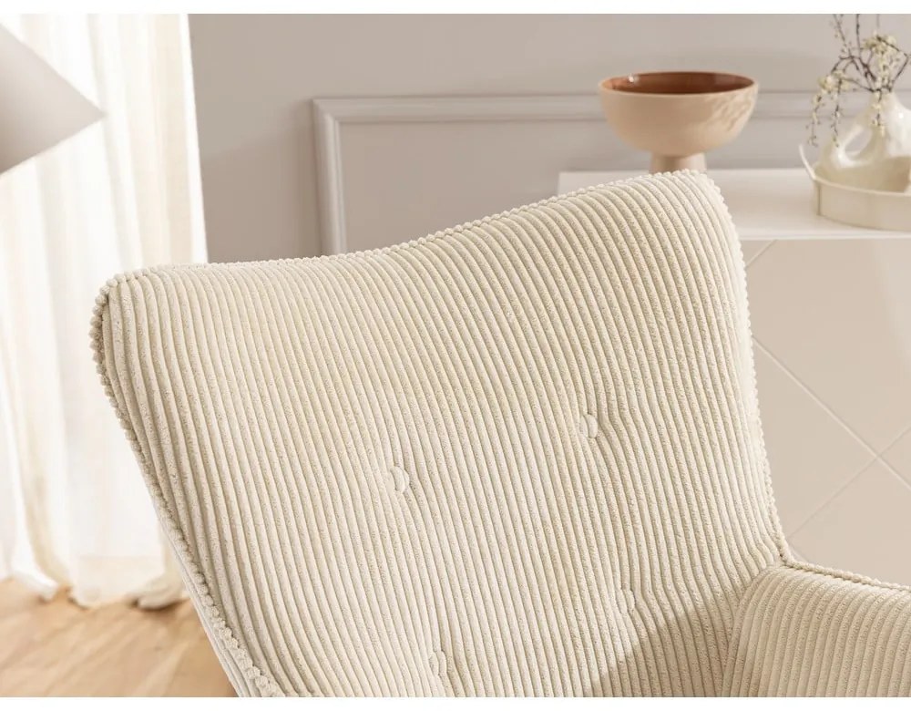 Бежово кресло от рипсено кадифе Niko – Ropez