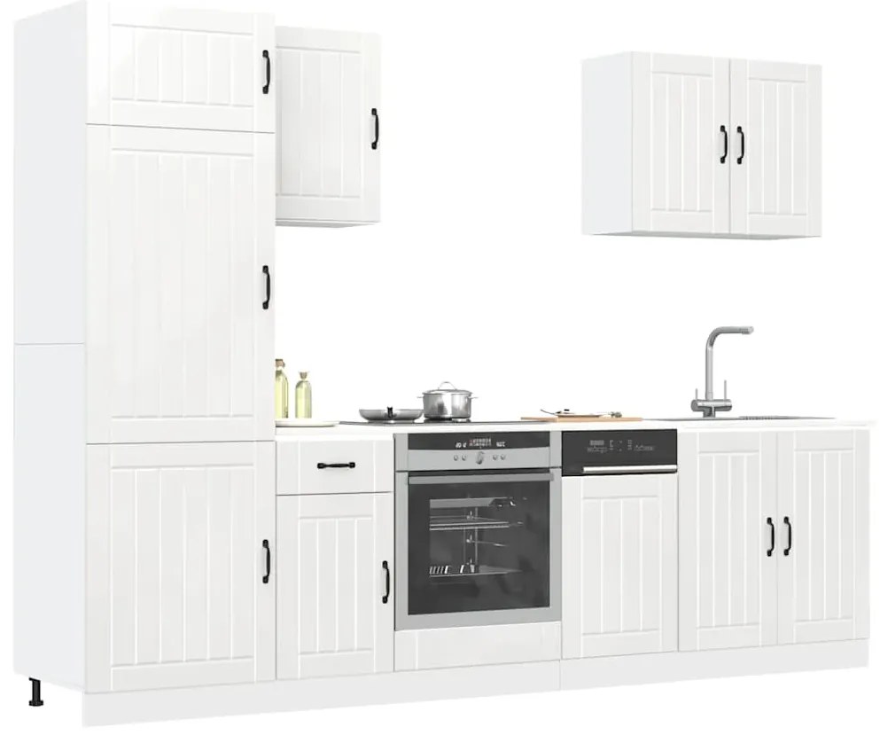 3314773 vidaXL Комплект кухненски шкафове от 7 части Lucca, инженерно дърво