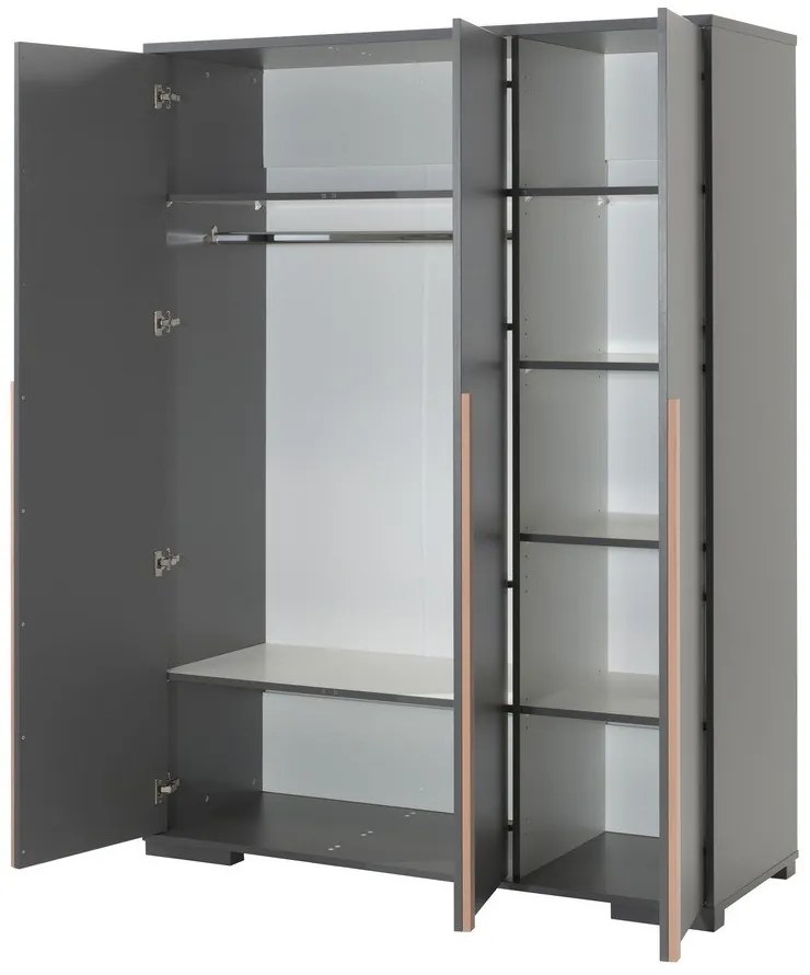 Тъмносив детски гардероб 146x195 cm London – Vipack