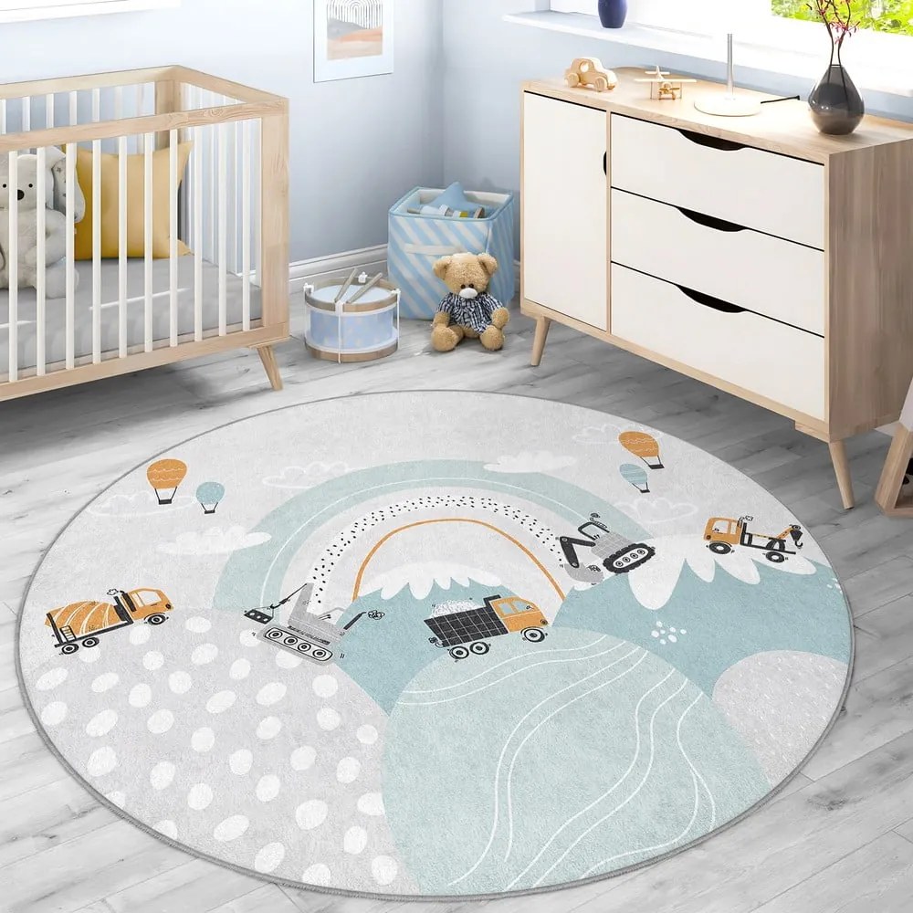 Детски килим подходящ за пране ø80 cm Snowy Hills – Mila Home