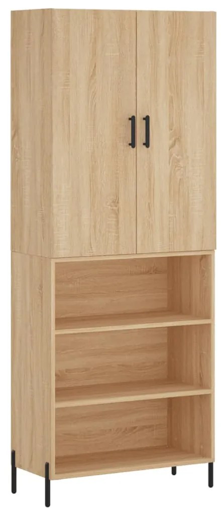 3196078 vidaXL Висок шкаф, дъб сонома, 69,5x34x180 см, инженерно дърво
