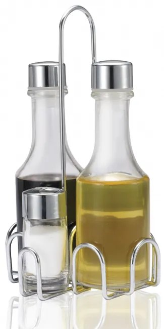 Стъклен оливерник комплект 190мл. - с хромирана поставка EKO LINE/ (8049)