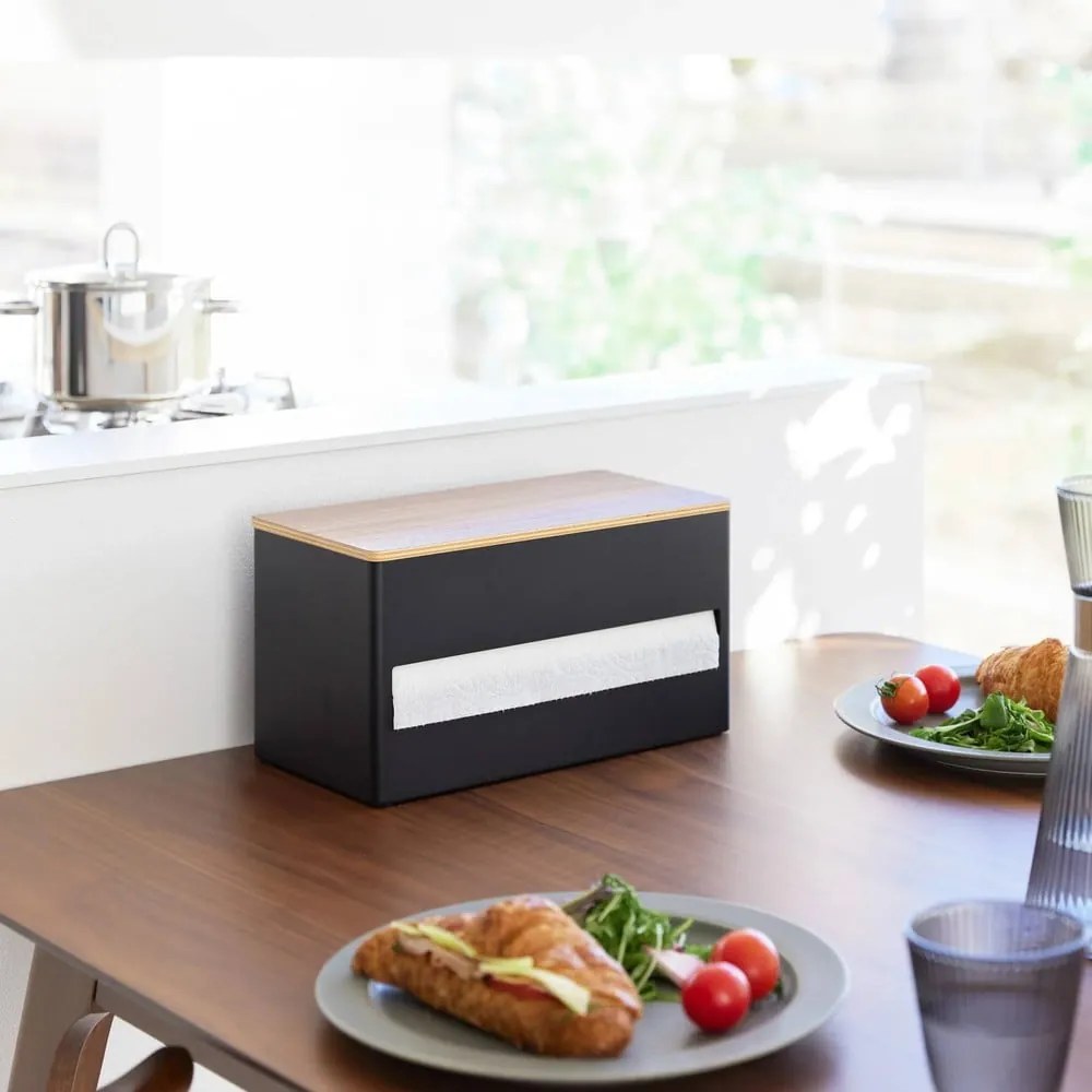 Черна метална стойка за кухненска хартия Rin – YAMAZAKI