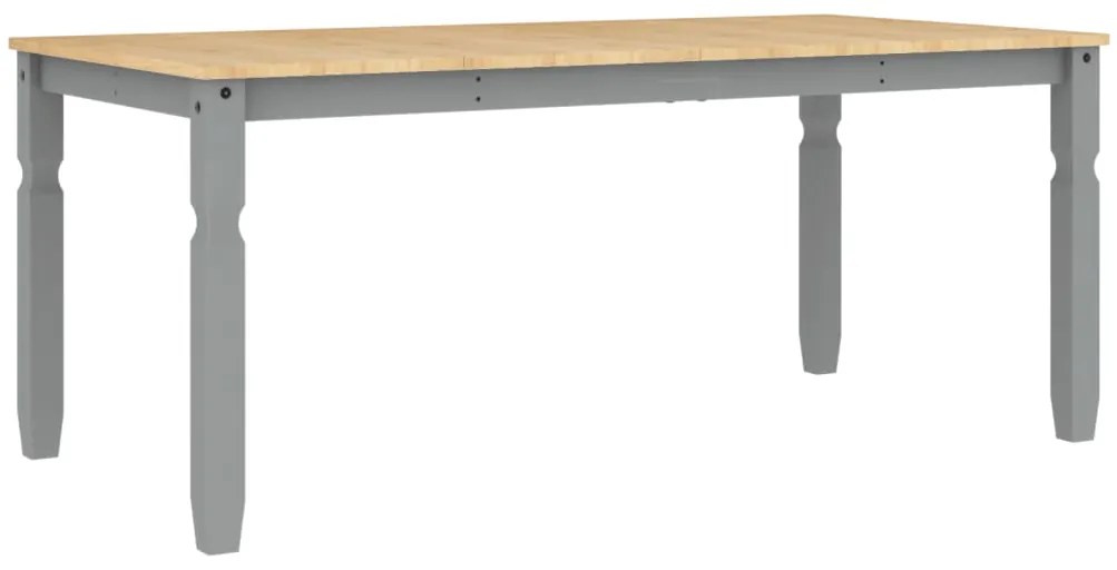 4005721 vidaXL Тоалетка Corona, сива, 180x90x75 см, бор масив
