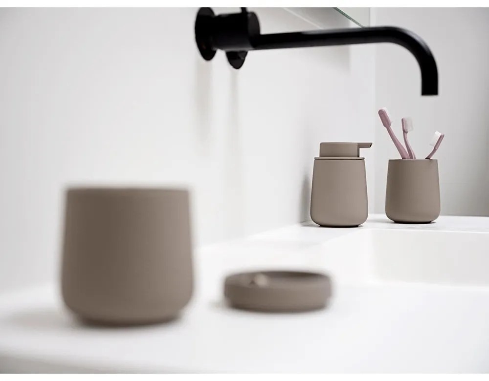 Кафява керамична чаша за четки за зъби Nova One - Zone