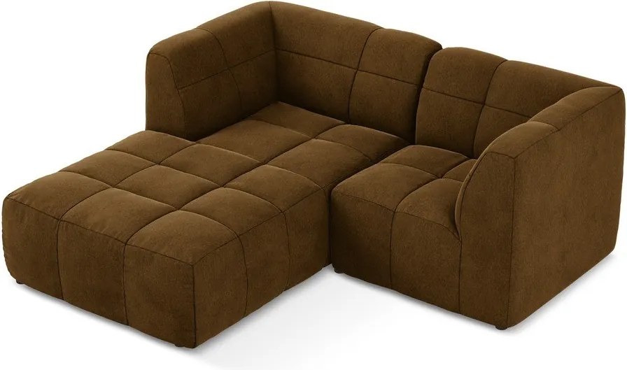 Кадифен ъглов диван в цвят горчица (ляв ъгъл) Aloha – Makamii