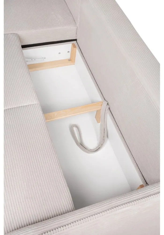 Бежов сгъваем ъглов диван от рипсено кадифе (ляв ъгъл) Tori – Bonami Selection