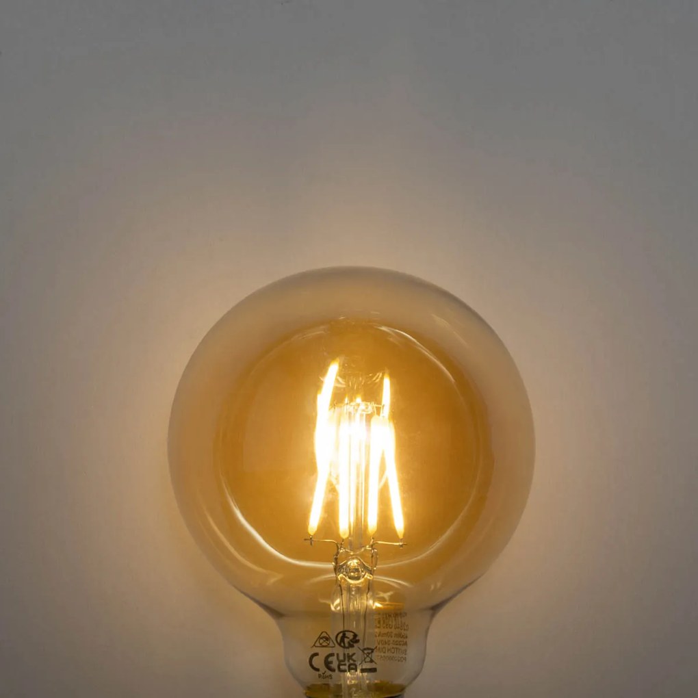 Комплект от 5 E27 3-степенна димируема LED крушка Златиста G95 4W 450 lm 2700K