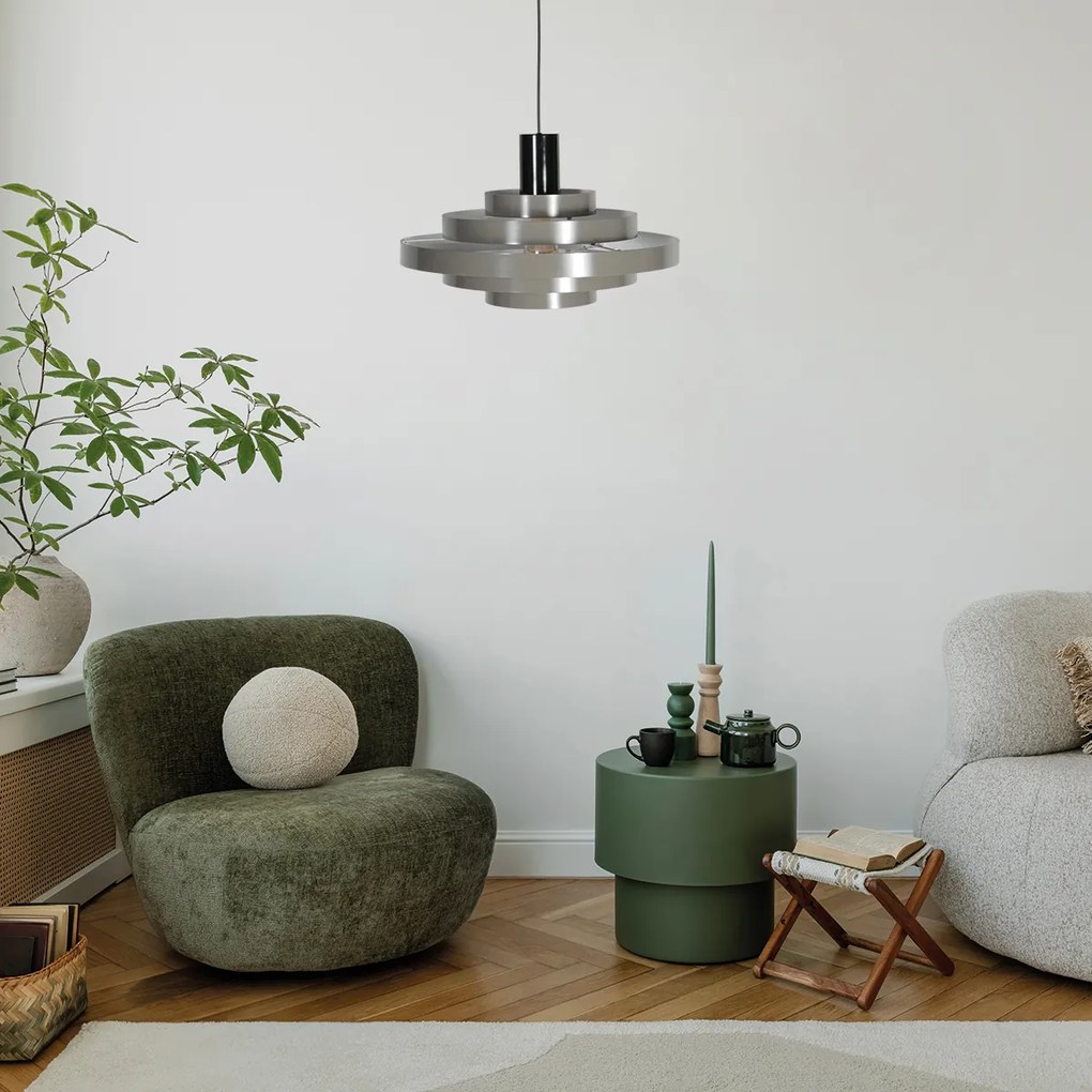 Retro hanglamp groen rond - Halo Cirque