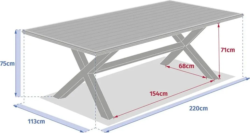 Градинска маса Hesperide Axiome - Бял