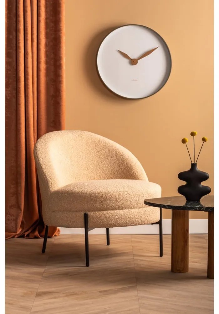 Бежово кресло от плат букле Noble – Leitmotiv