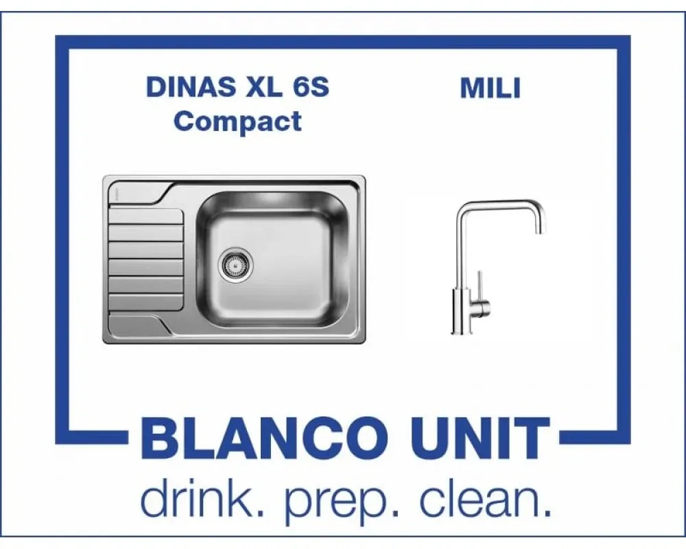 BLANCO DINAS XL 6S Compact и смесител BLANCO MILI хром  Промо пакет мивка със смесител