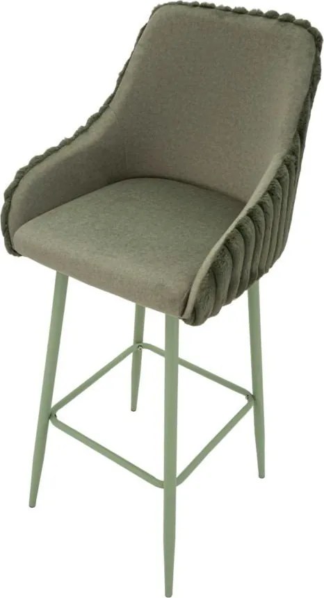 Зелени тапицирани бар столове в комплект с подлакътници 2 бр. (височина на седалката 78 cm) Alaska – Mauro Ferretti