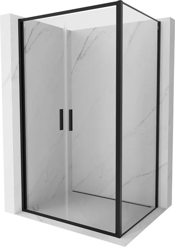 Mexen Exo душ кабина с врата 100 x 80 см, прозрачна, черна - 814-100-080-70-00