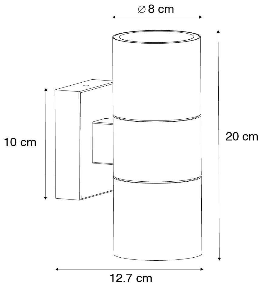 Модерна външна стенна лампа черна 2-светлина AR70 IP44 - Duo